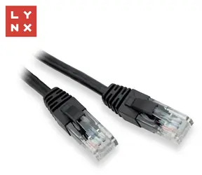 Lynx Patch kabel UTP Cat5e 1m černý / Patch kabel / RJ45 / CCA / balení 10 ks