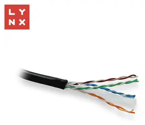 LYNX UTP kabel Cat6 venkovní černá / Síťový kabel / 305 m / drát / PE