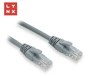 Lynx UTP patch kabel Cat6 šedý 0,3 m / Patch kabel / U/UTP / RJ-45 / 10 ks