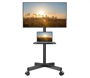 Perlesmith PSTVMC06 / Mobilní stojan pro TV / 23-60" / nosnost 39,9 kg / VESA 100x100-400x400 / náklon ±15° / kolečka