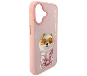 Nimmy Glasses Cool Dog růžová / Kryt / Apple iPhone 17 / Motiv pes s brýlemi