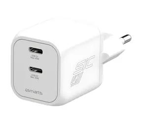 4smarts PDPlug SiC Dual bílá / Nabíječka / 45 W / 2x USB-C / SiC / Power Delivery