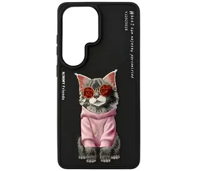 Nimmy Glasses Cool Cat černá / Kryt / Samsung Galaxy S26 Ultra / Motiv kočka s brýlemi