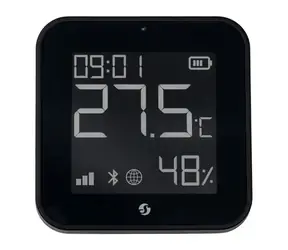Shelly BLU H&T Display ZB černá / Senzor teploty a vlhkosti / Zigbee 3.0 / Bluetooth 5.0 / e-paper displej
