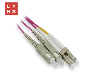 Lynx LC-SC 0,5 m / Optický patch kabel / Duplex / MM / OM4 / 50/125 µm