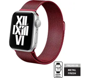 Crong Milano Steel červená / Pásek pro Apple Watch / 38/40 mm / Nerezová ocel