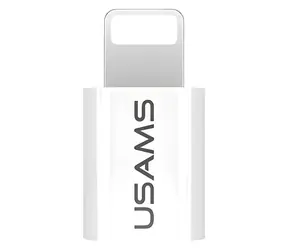 USAMS US-SJ014 bílá / Adaptér microUSB - Lightning / 2,1 A