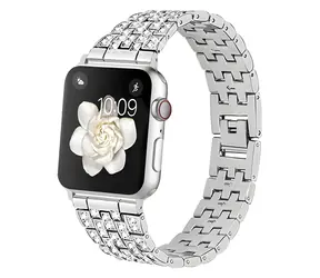 Worryfree Diamond Blocks 38/40/41 mm stříbrná / Řemínek / Apple Watch / kovový