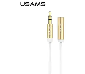 USAMS EYCX102 bílá / Audio kabel / Jack 3,5 mm (M) - Jack 3,5 mm (F) / prodlužovací / 1 m