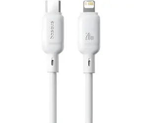 Baseus Silky Moon White / Rychlonabíjecí kabel / USB-C/Lightning / 20 W / 2 m