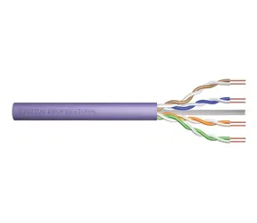 Instalační kabel Cat.6 U/UTP fialová / Kabel / drát AWG 23/1 / LSOH / B2ca / 500 m