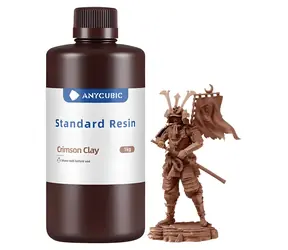 Anycubic Standard Resin karmínová hlína / Pryskyřice pro 3D tiskárnu / 405 nm / 1 kg / Tvrdost 84–86 HD