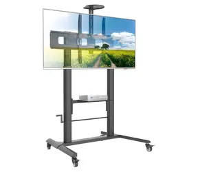Techly Mobilní stojan pro TV 52-110" černá / Stojan / nosnost 120 kg / VESA / výškové nastavení 27 cm / 4 kolečka