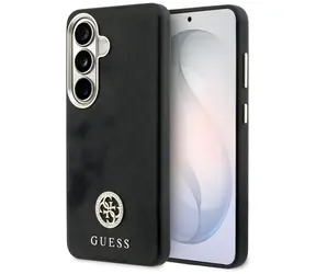 Guess Rhinestone Round Logo MagSafe černá / Zadní kryt pro Samsung Galaxy S26 / MagSafe / štrasové kamínky