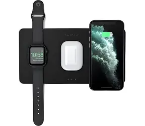 Satechi Trio Wireless Charging Pad černá / Bezdrátová nabíječka