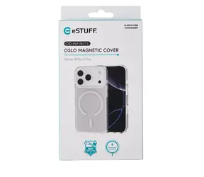 eSTUFF INFINITE OSLO průhledná / Ochranný kryt / Apple iPhone 18 Pro/17 Pro / MagSafe / GRS recyklovaný materiál