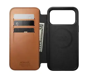 Nomad Modern Leather Folio saddle (Horween) / Pouzdro / Apple iPhone 18 Pro Max, 17 Pro Max / MagSafe, Qi2