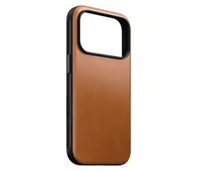 Nomad Modern Leather Case saddle (Horween) / Pouzdro pro Apple iPhone 17 Pro a 18 Pro / kožené / MagSafe, Qi2