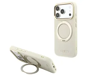 Guess Ring Stand 360 Grained Classic Logo béžová / Zadní kryt / MagSafe / Apple iPhone 18 Pro Max, 17 Pro Max