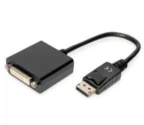 Digitus DisplayPort adaptér DP/M - DVI-I(24+5)/F černá / Redukce / Dual-Link DVI / 1920x1080 60Hz / 0,15 m