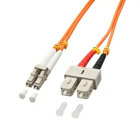 Lindy LC-SC OM2 2m oranžová / Optický patch kabel / Multimode 50/125 µm / Duplexní, bez halogenů