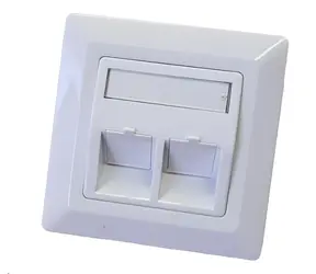 Lexi-NET Zásuvka neosazená univerzální 2 port 80x80 mm bílá / Zásuvka / 2 porty / keystone KSL, TA / kovové šasí