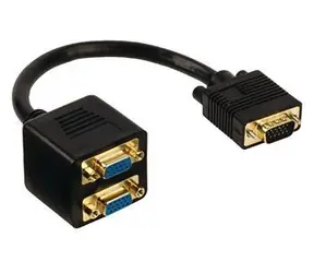 Valueline VGCP59120B02 VGA rozbočovací kabel černý / Rozbočovač / VGA (M) – 2× VGA (F) / 0,2 m