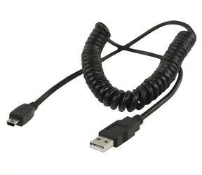 Valueline Spirálový kabel USB 2.0 A - Mini USB 5pin / Kabel / USB 2.0 / 2 m