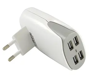 LC POWER Univerzální USB nabíječka pro 4 zařízení / Nabíječka / USB / 4 porty / 2,1A / 20W