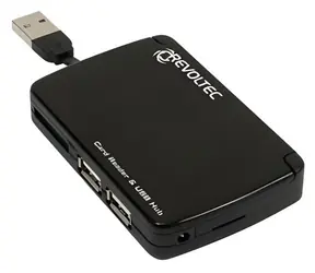 Revoltec Cardreader 70v1 + USB 2.0 hub / Čtečka paměťových karet / 70 v 1 / USB 2.0