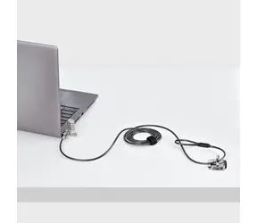 StarTech Univerzální kabelový zámek pro notebook 3v1 černá/stříbrná / Zámek pro notebook / 2 m / Uhlíková ocel