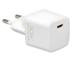 C-38 PD30 CW bílá / Nabíječka / USB-C / PD 30W / QC 3.0 / kabel USB-C