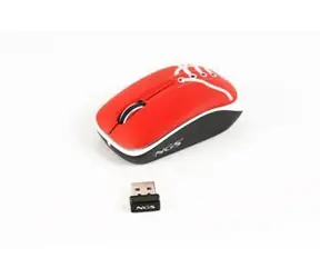NGS Sneaker Wireless červená / Bezdrátová optická myš / 800 dpi / 2,4 GHz / 3 tlačítka / napájení 2x AAA