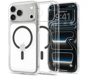 Spigen Ultra Hybrid MagSafe clear graphite / Ochranný kryt / Apple iPhone 18 Pro/17 Pro / MagSafe
