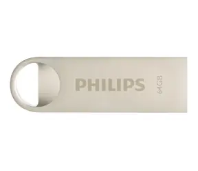 Philips Moon Vintage 64GB stříbrná / Flash disk / USB 2.0 / hliník