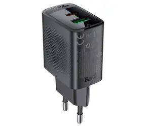 Acefast A78 GaN nabíječka černá / USB-A + USB-C / PD 20W