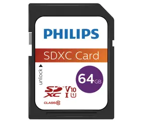 Philips SDXC 64GB / Paměťová karta / Class 10 / UHS-I U1 / čtení 80 MB/s