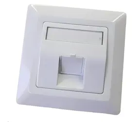 Lexi-NET Zásuvka neosazená univerzální 1 port 80x80 bílá / Datová zásuvka / kovové šasí / pro keystone KSL, TA