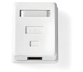 Nedis Síťová zásuvka bílá / Zásuvka / CAT6 / Na omítku / 1x port / Pozlacené kontakty