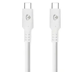 Nedis USB-C - USB-C bílá / Kabel / USB 3.2 Gen 1 / 60 W / 4K 60Hz / 5 Gbps / 1 m