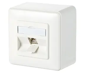 METZ CONNECT Datová zásuvka na omítku bílá / Datová zásuvka / 1 port / Cat.6A / 180°