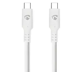 Nedis USB-C - USB-C bílá / Datový kabel / 60 W / 5 Gbps / 4K 60Hz / 2 m