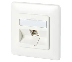 METZ CONNECT Datová zásuvka pod omítku bílá / Datová zásuvka / 1 port / Cat.6A / 180°