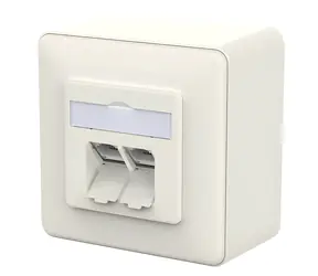 METZ CONNECT E-DAT datová zásuvka na omítku bílá / Datová zásuvka / 2 porty / Cat.6A / LSA++