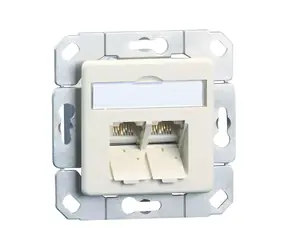 METZ CONNECT E-DAT zásuvka pod omítku bílá / Datová zásuvka / 2 porty / Cat.6A