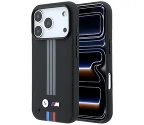 BMW M Quadrille Kevlar Anthracite & Tricolor Print Lines / Pouzdro / MagSafe / iPhone 17 Pro / 18 Pro / černá