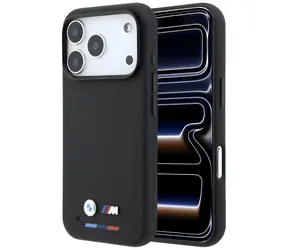 BMW M Quadrille Kevlar Tricolor & Metal Logo / Pouzdro / MagSafe / iPhone 17 Pro / 18 Pro / černá