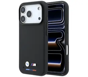 BMW M Quadrille Kevlar Tricolor & Metal Logo / Pouzdro / MagSafe / iPhone 17 Pro Max / 18 Pro Max / černá