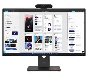31.5" Lenovo ThinkVision T32UD-40 černá / Monitor / IPS / 3840x2160 / 4ms / 350cd/m2 / DP+HDMI / webkamera MC60
