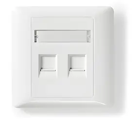 Nedis Keystone Face Plate 2 porty bílá / Datová zásuvka / ABS / Zápustná montáž / Bez konektorů